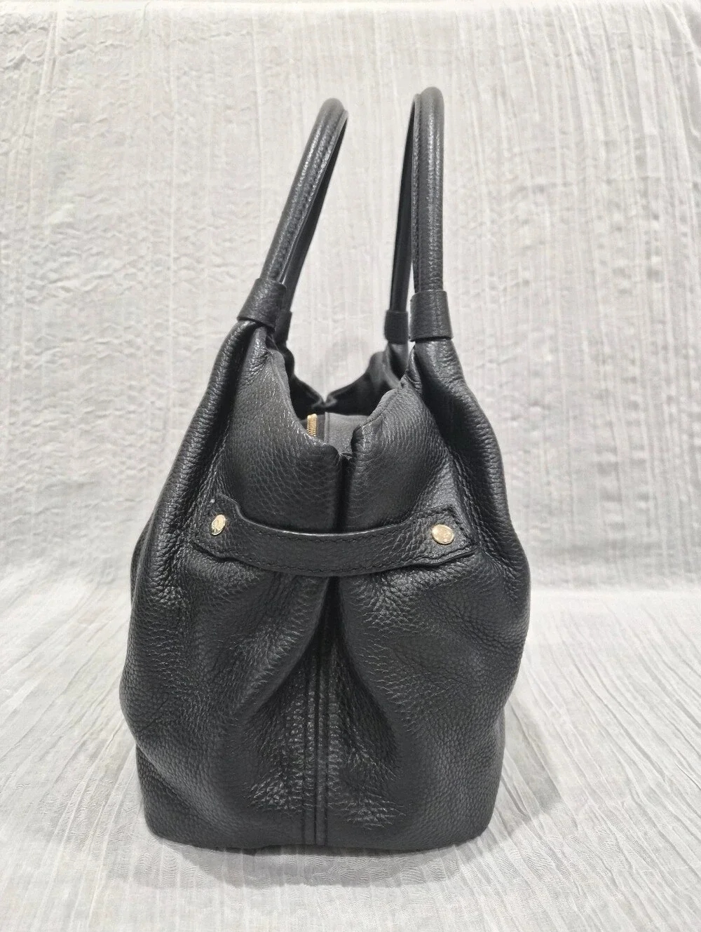 Kate Spade New York Berkshire Road Stevie Black Pebbled Leather Satchel Tote Bag